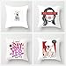 Funda de Cojines Decorativa Chica de moda de dibujos animados Fundas de Cojín 50x50cm,Funda de Almohada Cuadrado Juego de 4 Funda de Cojines Decorativa para Sofá, Cama Hogar, Coche, Interior, Exterior