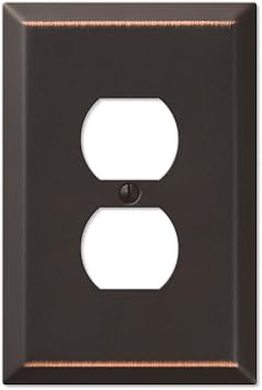 Amerelle 463DDB Oversized Wallplate, 1 Duplex, Steel, Aged Bronze, 1-Pack