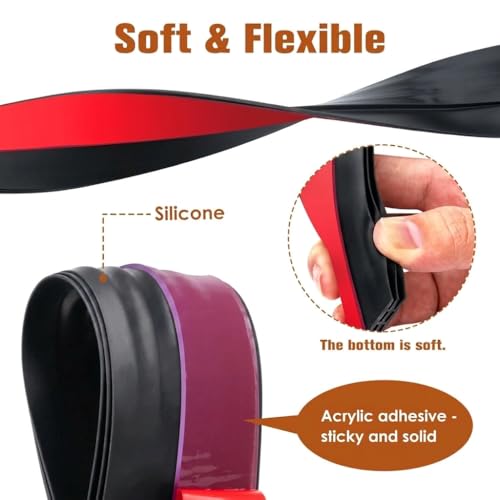 Image of Silicone Door Bottom /Under Gap Filler Rubber Sealing Strip, Door Sealer Strip for Cockroach, Insect and Bugs, Seal Air & Dust (Black, 39 Inch Pack of 3)