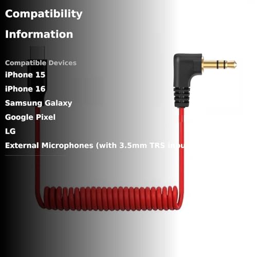 USB C to 3.5mm TRS Microphone Cable for Rode, Movo, Comica, Deity & Other External Mic, Compatible with iPhone 15/16, Samsung Galaxy, LG, Pixel & Android Devices with USB C Port - Thumbnail 3