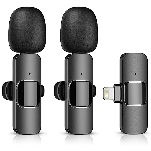 Sudopo Wireless Lavalier Microphone For Iphone Ipad - Professional Video Recording Lav Mic - Cordless Double Mics Plug And Pick - 2 Clip-On Microphones For Youtube Interview Vlog Livestream & Podcast #TOP4
