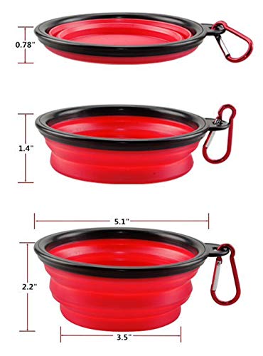 Funiverse Bulk Pack 6 Collapsible Silicon Travel Dog Water Or Food Bowl #TOP4