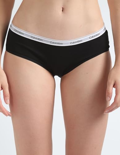 Image of Calvin Klein Underwear Black Solid Mid Rise Hipster