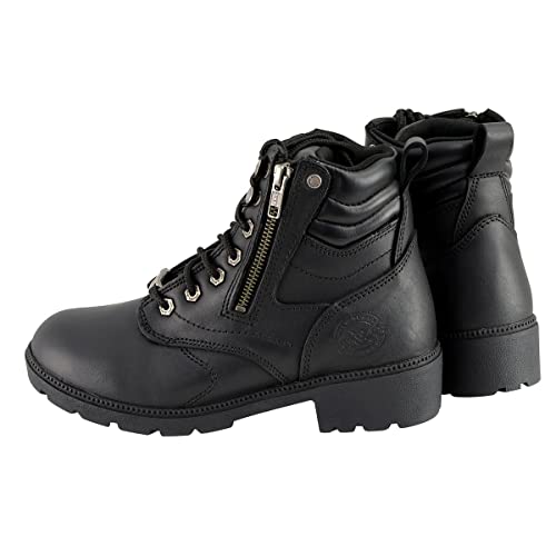 Milwaukee Leather MBL9320W Women's Black Premium Leather Wide-Width Lace-Up Motorcycle Rider Boots - 7W by Milwaukee Leather - Image 5