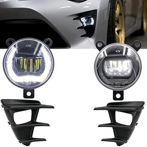 GT86 LED Fog and Daytime Running Light Kits for 2017 2018 2019 2020 Toyota 86 Xenon White LED Fog Halo Ring Driving Light Kit & DRL light + Fog Lamps Bezel Covers