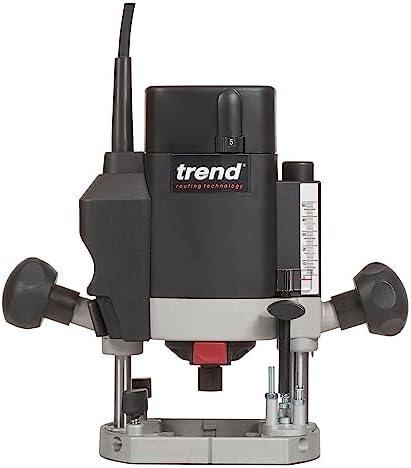 Trend T5 1/4 Inch Variable Speed Workshop Router, Perfect for Hinge Cutting, Dovetailing & Timber Profiling, 1000W, 240V, Black, T5EB/MK2