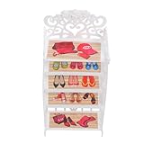 ERINGOGO Mini Schuhregal für Puppen Kunststoff Schuhständer für Puppenhaus Aufbewahrung für Puppenschuhe Möbelaccessoire für Kinderzimmer und Rollenspiele