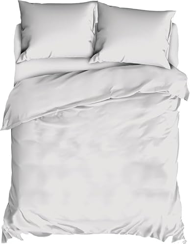 Luxe Dreams Super King Duvet Cover Set with Pillowcase - Soft Bedding Sets 100% Luxury Cotton White Quilt Cover (260x220 cm)
