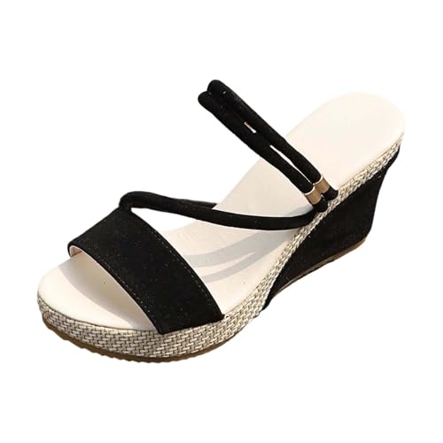 Sandales à plateforme tissées élégantes pour femme au design soigné