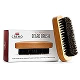Cremo 100% Boar Bristle Beard Brush With Wood Handle To Shape, Style And Groom Any Length Facial Hair