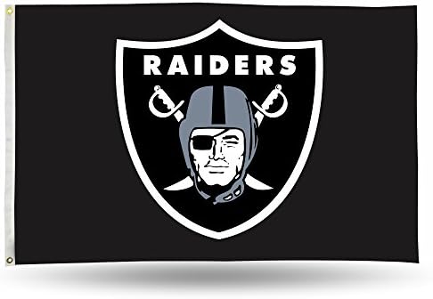 NFL Oakland Raiders 3-Foot by 5-Foot Single Sided Banner Flag with Grommets