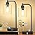 Set of 2 Industrial Touch Control Table Lamps with 2 USB Ports and AC Outlet - 3-Way Dimmable Black Bedside Lamps Nightstand Desk Lamps for Bedroom Living Room, Glass Shade & 2 LED Bulbs Included
