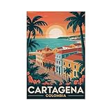 Póster de lienzo Colombia_Cartagena para decoración de dormitorio, oficina, habitación, regalo, 30 x 45 cm