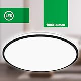 BRILONER - EEK A LED Ceiling lamp Efficient with 8.5W at 1800lm, Approx. 50,000h Light, indirect Light, LED lamp, LED Ceiling Light, Living Room lamp, LED Panel, Kitchen lamp, 33x6 cm, Black - Image 6