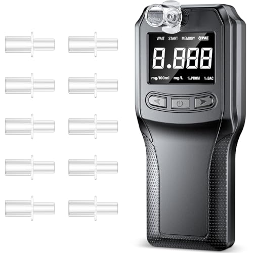 Etilometro Portatile Certificato, Alcolometro Celle a Combustibile ad alta Precisione, Ricaricabile Alcol Test Professionale, Test Alcolemico Portatile per uso Domestico e per Feste