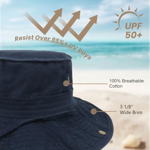 Image of Bucket Hat Wide Brim UV Protection Sun Hat Boonie Hats Fishing Hiking Safari Outdoor Hats for Men and Women