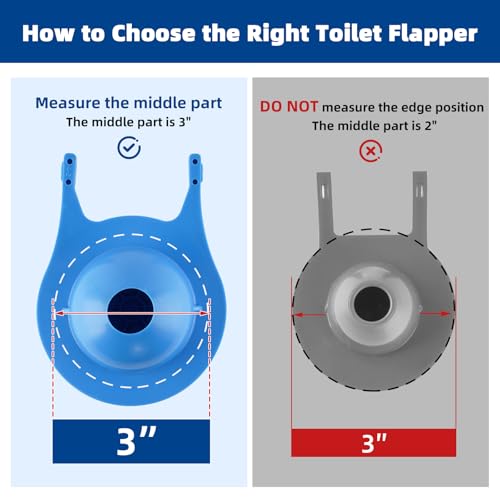 iFealClear 3 Inch Toilet Flappers Replacement for Gerber 99-788 Water Saving, Long Lasting Rubber, Toilet Repairs Easy to Install - Blue thumbnail 4