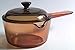 Vintage Corning Ware Pyrex VISION Visions Visionware AMBER ALL GLASS 1 Quart / 1 Litre 6" inch SAUCEPAN with BUILT-IN POUR SPOUT + Cover/Lid MADE IN USA