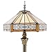 WERFACTORY Tiffany Floor Lamp Yellow Hexagon Stained Glass Mission Standing Reading Light 16X16X64 Inches Antique Pole Corner Lamp Decor Bedroom Living Room Home Office S011 Series