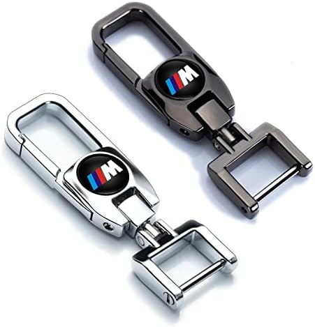 Bimadiyijia Car Keychain for BMW,Car keychains Replacement for BMW 1 2 3 4 5 6 7 X1 X3 X4 X5 X6 F30 F10 F01 F32 F15 F25 G30 G31 G11 G12 Vehicle Key chain Keyring Accessories(1 Black & 1 Silver)