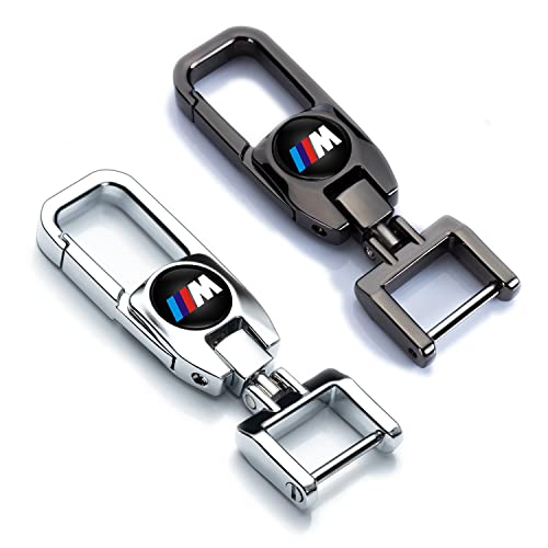Bimadiyijia Car Keychain For Bmw,Car Keychains Replacement For Bmw 1 2 3 4 5 6 7 X1 X3 X4 X5 X6 F30 F10 F01 F32 F15 F25 G30 G31 G11 G12 Vehicle Key Chain Keyring Accessories(1 Black & 1 Silver) #TOP21