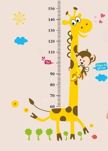 Beautymall Growth Chart, Monkey And Giraffe Height Growth Chart Large Wall Stickers #TOP13