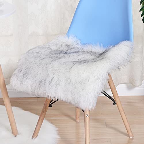 OKAYDA Faux Fur Sheepskin Chair Seat Cushion Pad 18"×18",Grey Tips Square by OKAYDA - Used condition - Image 4