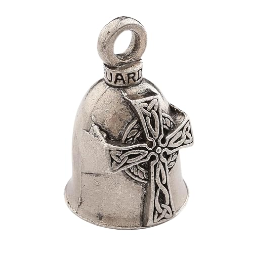 Guardian Bell Celtic Good Luck Bell w/Keyring & Black Velvet Gift Bag | Motorcycle Bell | Lead-Free Pewter | Made in USA