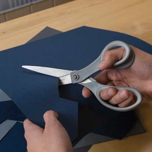Fiskars 8" Comfort Grip Titanium All Purpose Scissors, Sharp Stainless Steel Blades for Everyday Cutting Tasks, Home, Office, and Arts & Crafts, Gray by Fiskars - Image 7