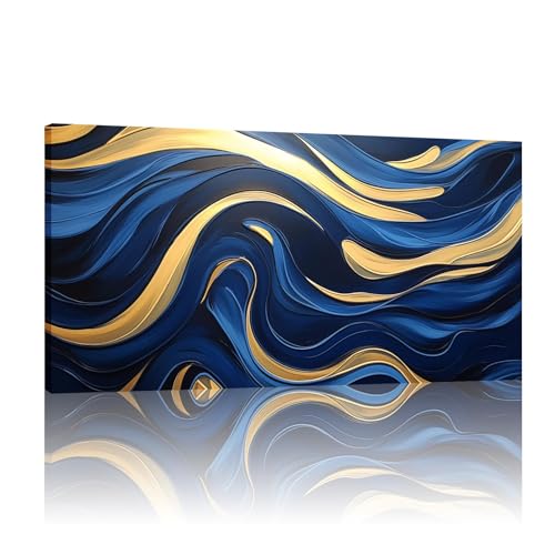 Impressions sur toile bleue encadrée 30x63 cm ZMFBHFBH