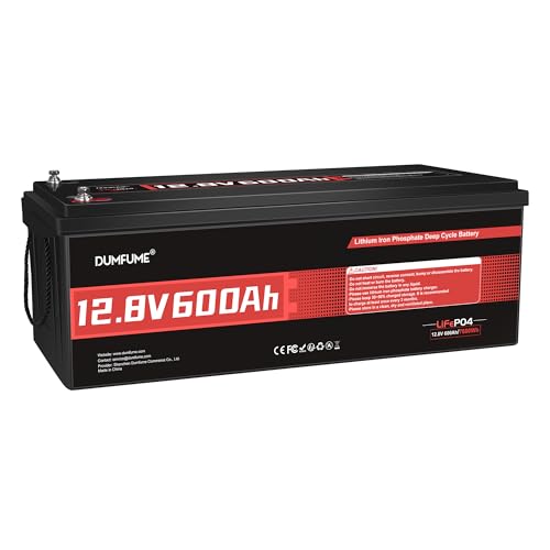 12V 600Ah LiFePO4 Battery, Built-in 200A BMS,...