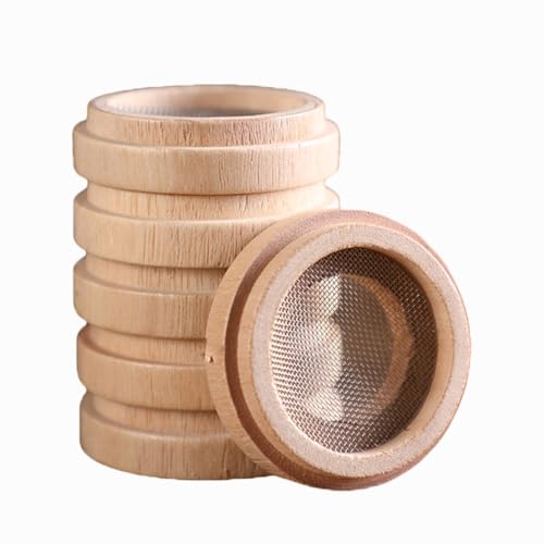 Eeorxhl 5 Packs Moxa Cone Holder Wood Pad with Metal Mesh, Conical Moxibustion for Ginger Moxibustion