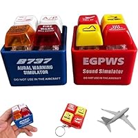 Pipihome Fidget Toy, Tastatur Keycap Fidget Spielzeug Erwachsene, 2 Stück Piloten und Crew Alarm Schlüsselanhänger, Alert, Egpws Warning mit LED zur Linderung von Stress und Angst