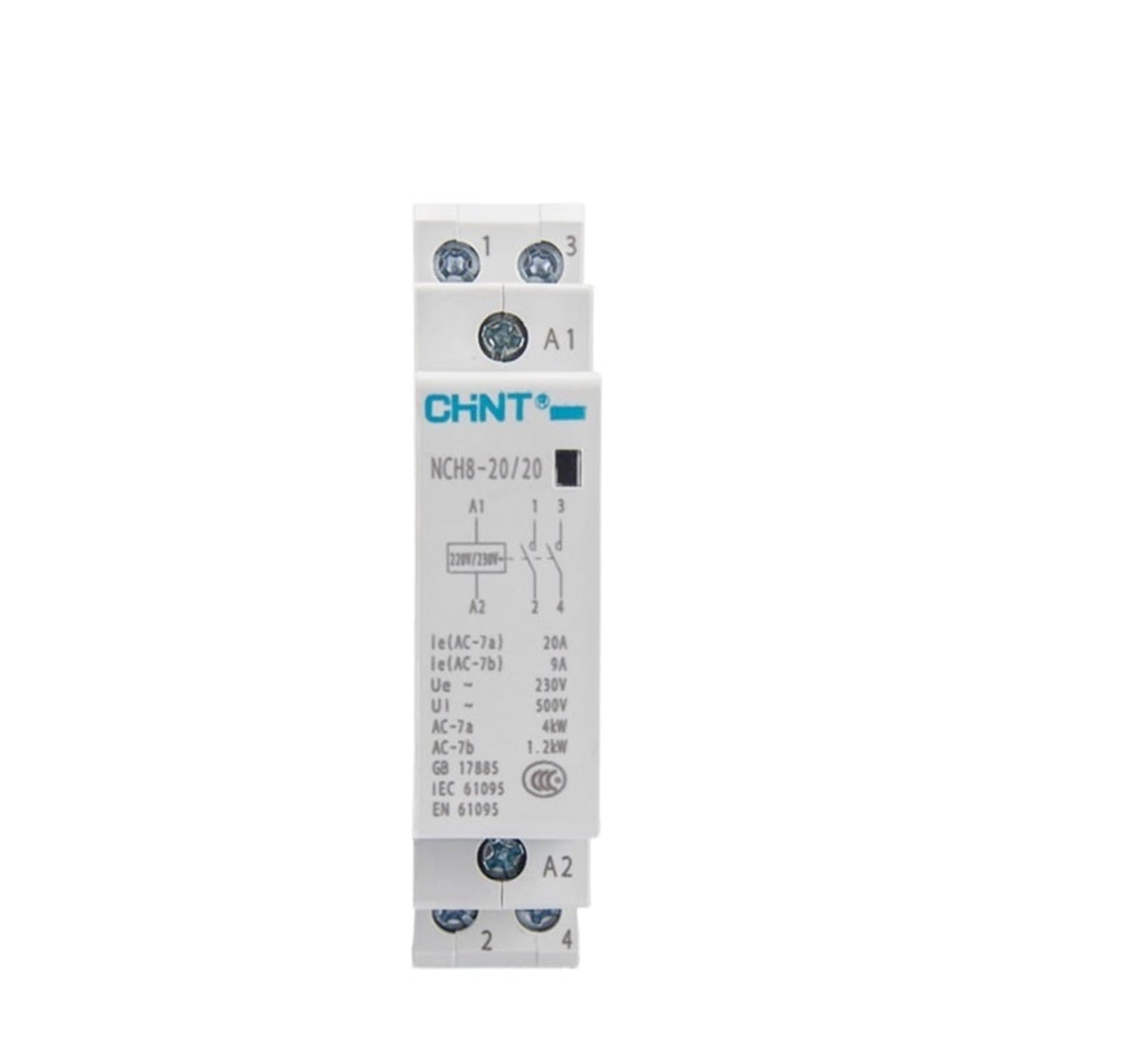 1 sztuk NCH8-20 Modułowy stycznik AC do domu 220V 230V AC 20A 1NO 1NC 2NO 2NC(NCH8-20A-11 1NO 1NC)