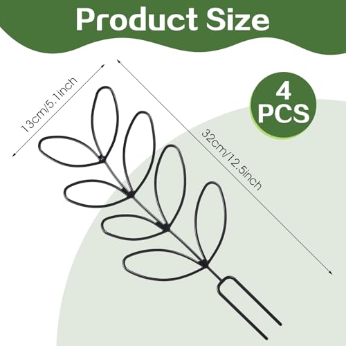 Wanmu 4 Pack Small Plant Trellis for Climbing Plants Indoor, 12 inch Plastic Trellis for Potted Plants Houseplant Trelli, Mini Climbing Plant Support for Houseplant Flower Hoya Pothos, Black