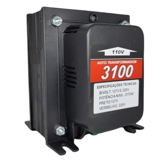 Transformador 3100VA 110v/220v 220/110v Blindado Tripolar 2170W para Ar condicionado 9000/10000BTUs, Secador de Cabelo, Forno Elétrico, Lava Louça, Aquecedor