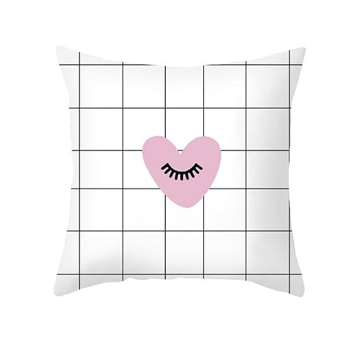 Chenlane Silk Pillow Covered Patio Furniture Cushion Covers Replacement Set Lattice, Pink Outdoor Throw Chairs Exquisite Prints 50x50 cm, 1Pcs