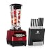 Produktbild Klarstein Herakles 5G Kitano Power-Mixer-Messer-Set - Standmixer Smoothie, Messerblock magnetisch, 1500 Watt, BPA-frei, 2 Liter Mixkrug, 7 Messer, Präzisionsklingen, Edelstahl, rot