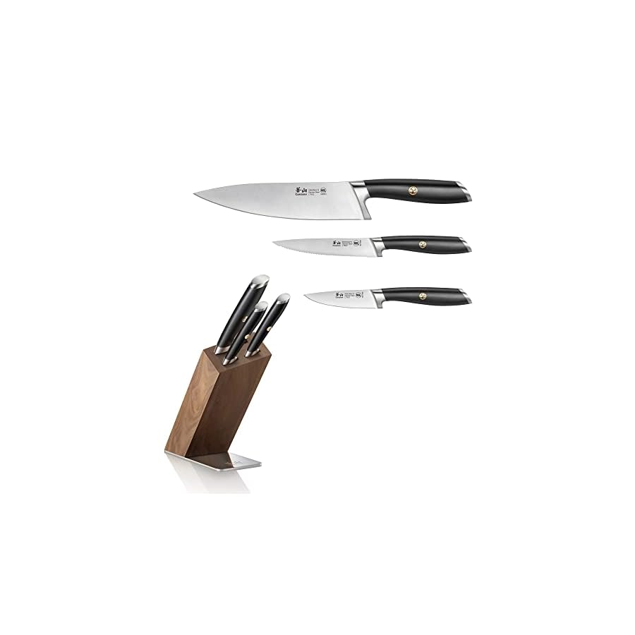 Cangshan L Series 4-Piece HUA Knife Block Set, Forged German Steel, Black, 1026979