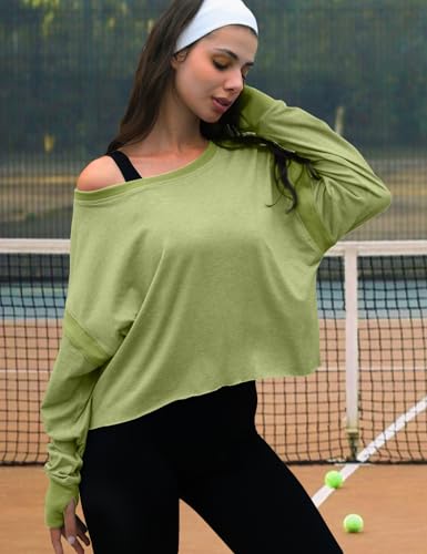 Image of UNIANKIYA Open Back Workout Tops for Women Long Sleeve Cropped Athletic Clothes Gym Running Yoga Low Impact Sports T Shirts