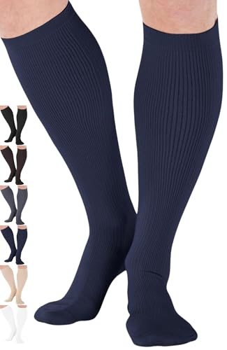 ABSOLUTE SUPPORT Mens 20-30mmHg Compression Socks Navy