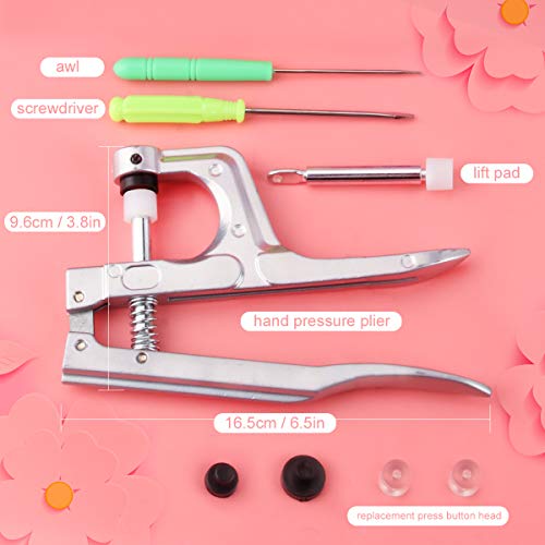 460 Sets 24Color Cenoz Snap Plastic Fasteners Button With Pliers Tool, T5 Resin Plastic Button Sewing Fasteners Punch Poppers No Sew Buttons For Cloth Craft Mama Pads #TOP3