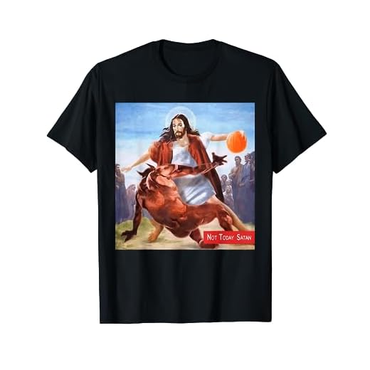 Funny Not Today Satan Jesus Crossover Basketball T-Shirt
