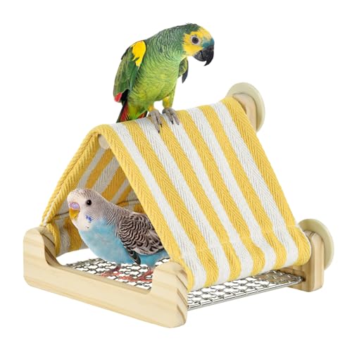 ShuRung Bird Cotton Linen Tent House with Steel Shelves