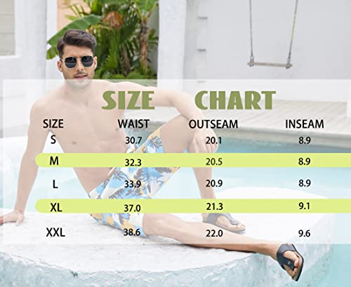 Sredhy Mens Swim Trunks With Compression Liner Quick Dry Bathing Suits Beach Board Shorts With Zipper Pockets,Fish,Large #TOP5
