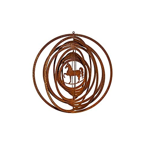 Benera Wind Chime Horse Rust Hanging Garden Decoration Patina Decoration Outdoor Outdoor in Rust Look Metal 18 cm Cover