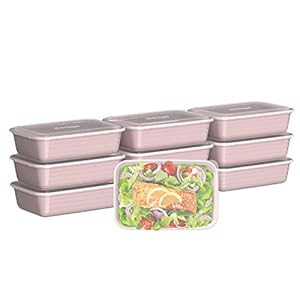Bentgo® Prep 1-Compartment Containers – 20-Piece Meal Prep Kit with 10 Trays & 10 Custom-Fit Lids – Durable Microwave, Freezer, Dishwasher Safe Reusable BPA-Free Food Storage Containers (Blush Pink)