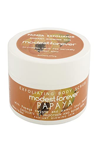 Modest Forever Halal Papaya Exfoliator Radiant For Glowing Skin & Revitalzing Scrub With Natural Extracts | Moisturizing Formula For All Skin Types 200 Ml