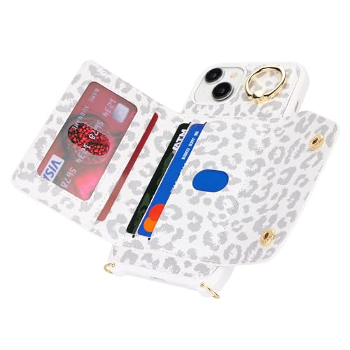 Lipvina Crossbody Wallet Case for iPhone 14,White Leopard by Lipvina - Used condition - Image 6