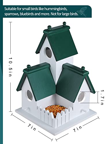 2 In 1 Bird House For Outside, Wooden Bird House & Bird Feeder With Doors For Bluebird Finch Hummingbird Sparrow Small Bird, Hanging Birdhouse For Tree Garden Backyard #TOP5